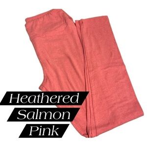 NWOT LulaRoe OS Soft Leggings One Size Heathered Pink 2-10 Small-Large
